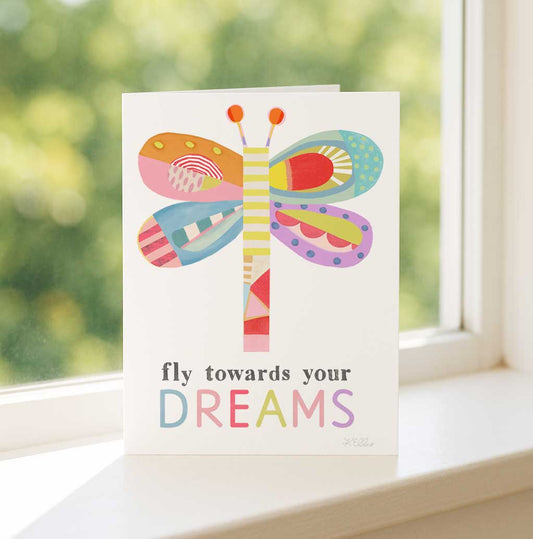 Dragonfly - Fly towards your dreams-Greeting Card