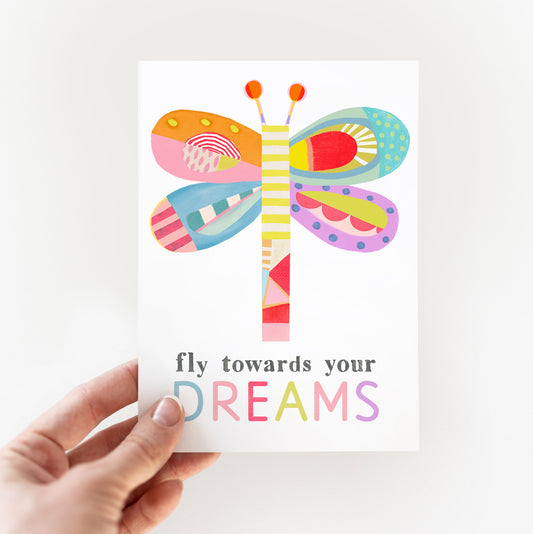 Dragonfly - Fly towards your dreams-Greeting Card