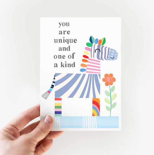 Zebra- You are one of a kind- Greeting Card