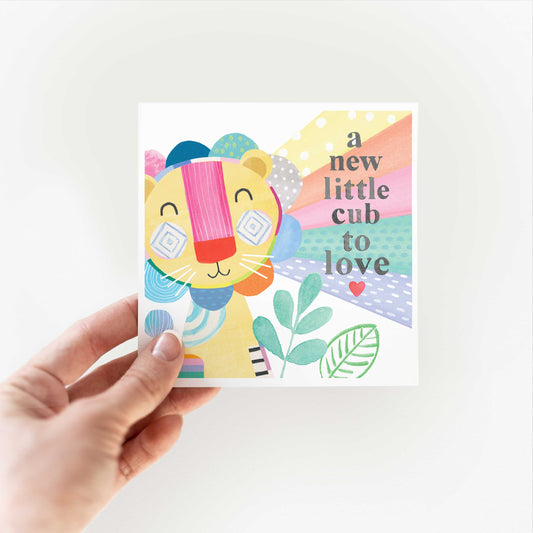 Lion-A new little cub to love- Greeting Card