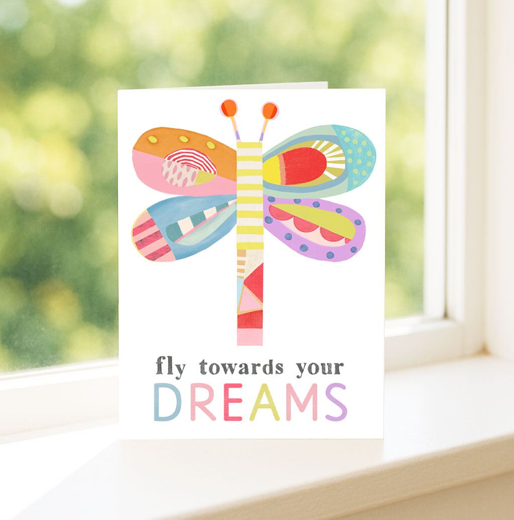 Dragonfly - Fly towards your dreams-Greeting Card