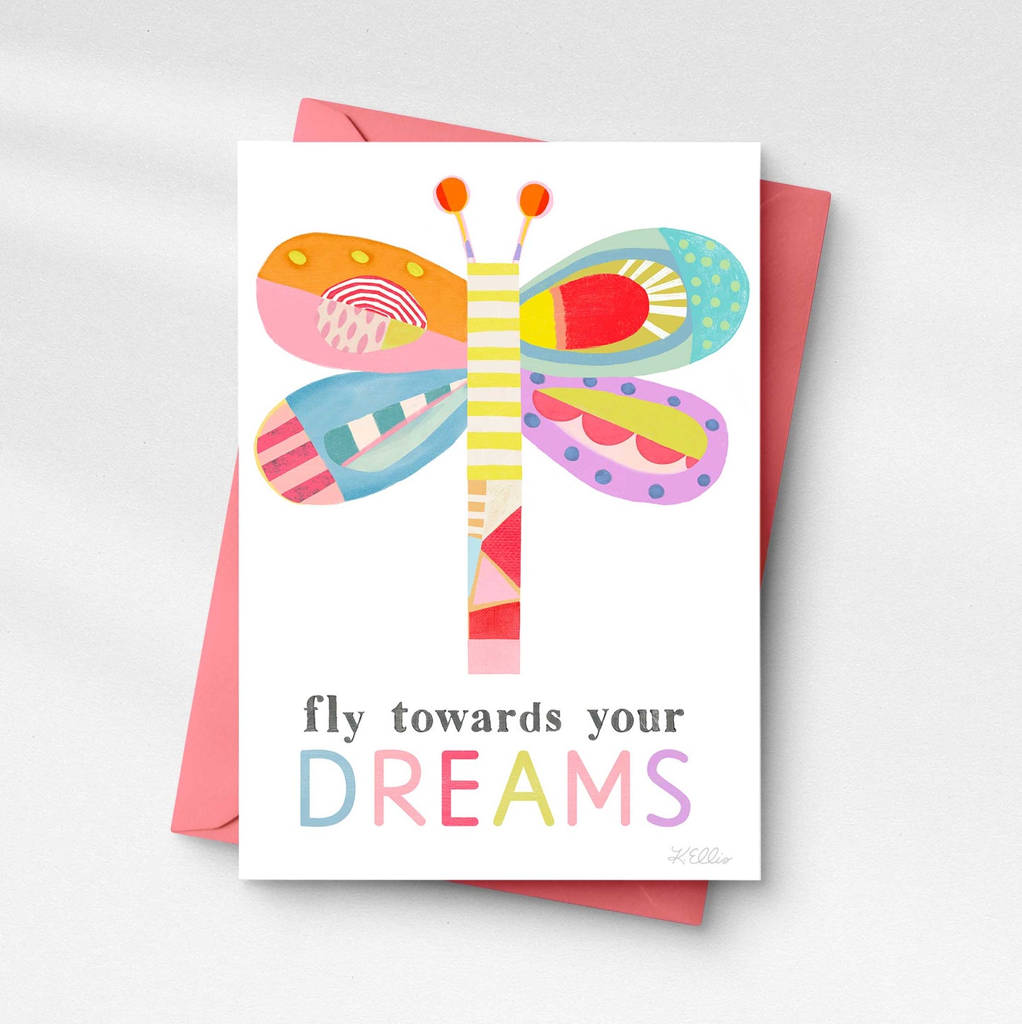 Dragonfly - Fly towards your dreams-Greeting Card