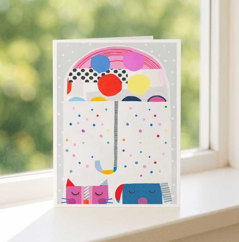 Raining just for Cats and Dogs - Greeting Card
