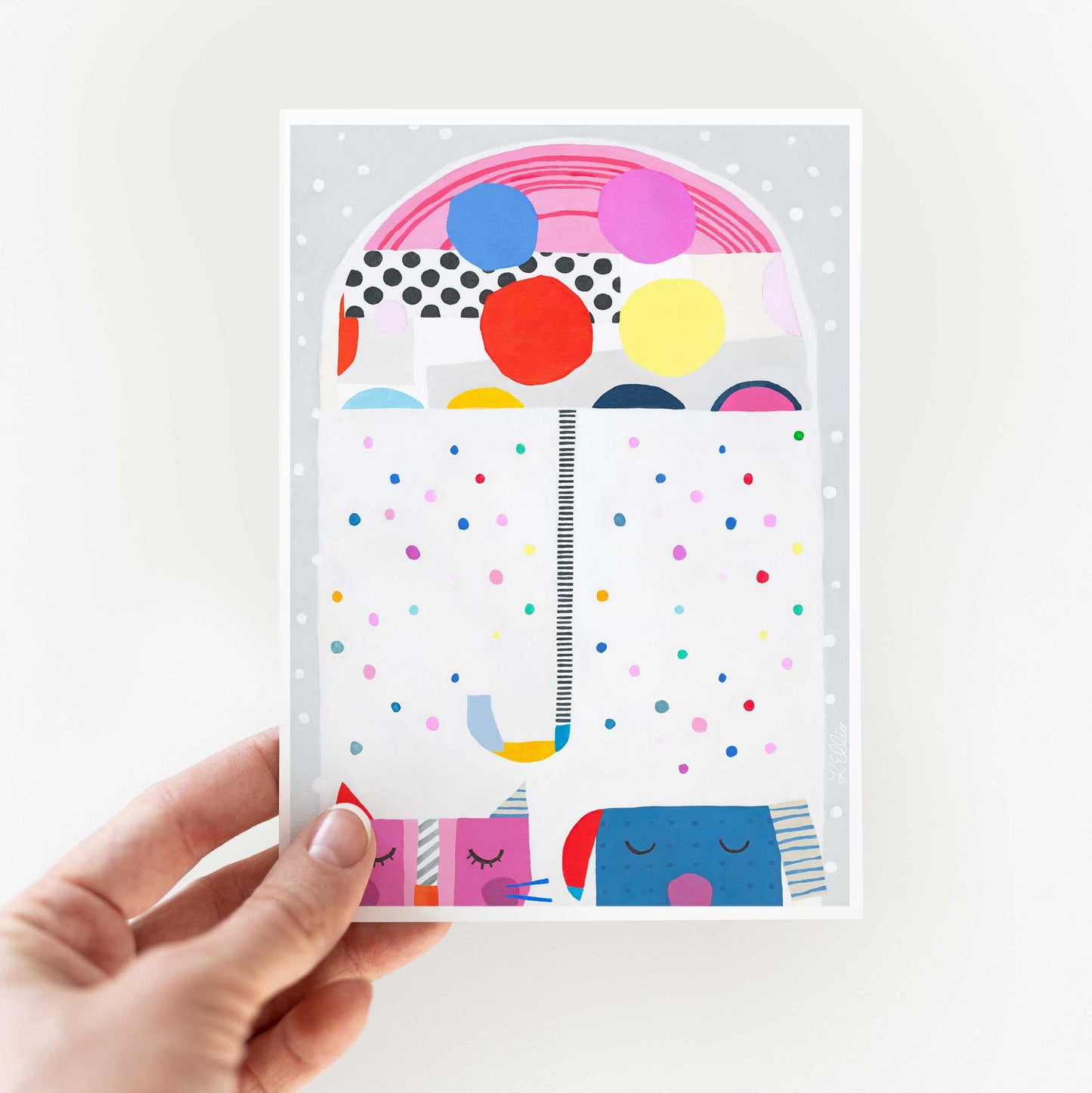 Raining just for Cats and Dogs - Greeting Card