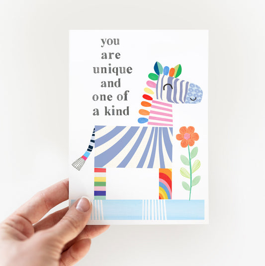 Zebra- You are one of a kind- Greeting Card