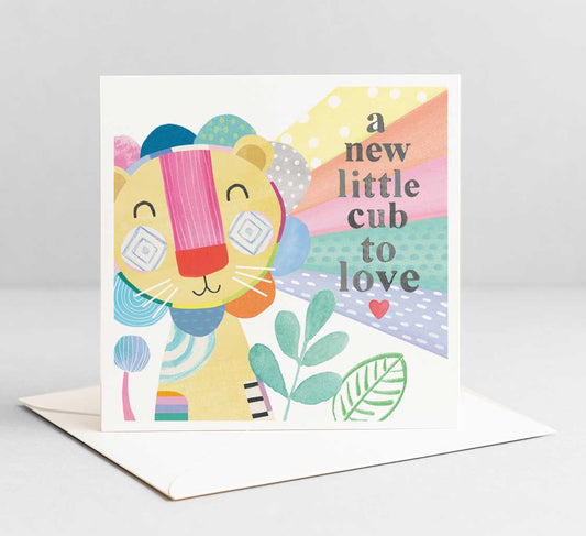 Lion-A new little cub to love- Greeting Card
