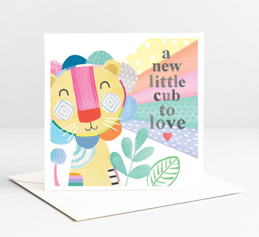 Lion-A new little cub to love- Greeting Card