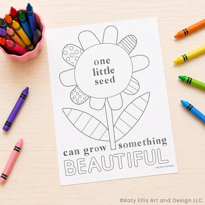 Free Encouraging Flower - Coloring Page Printable