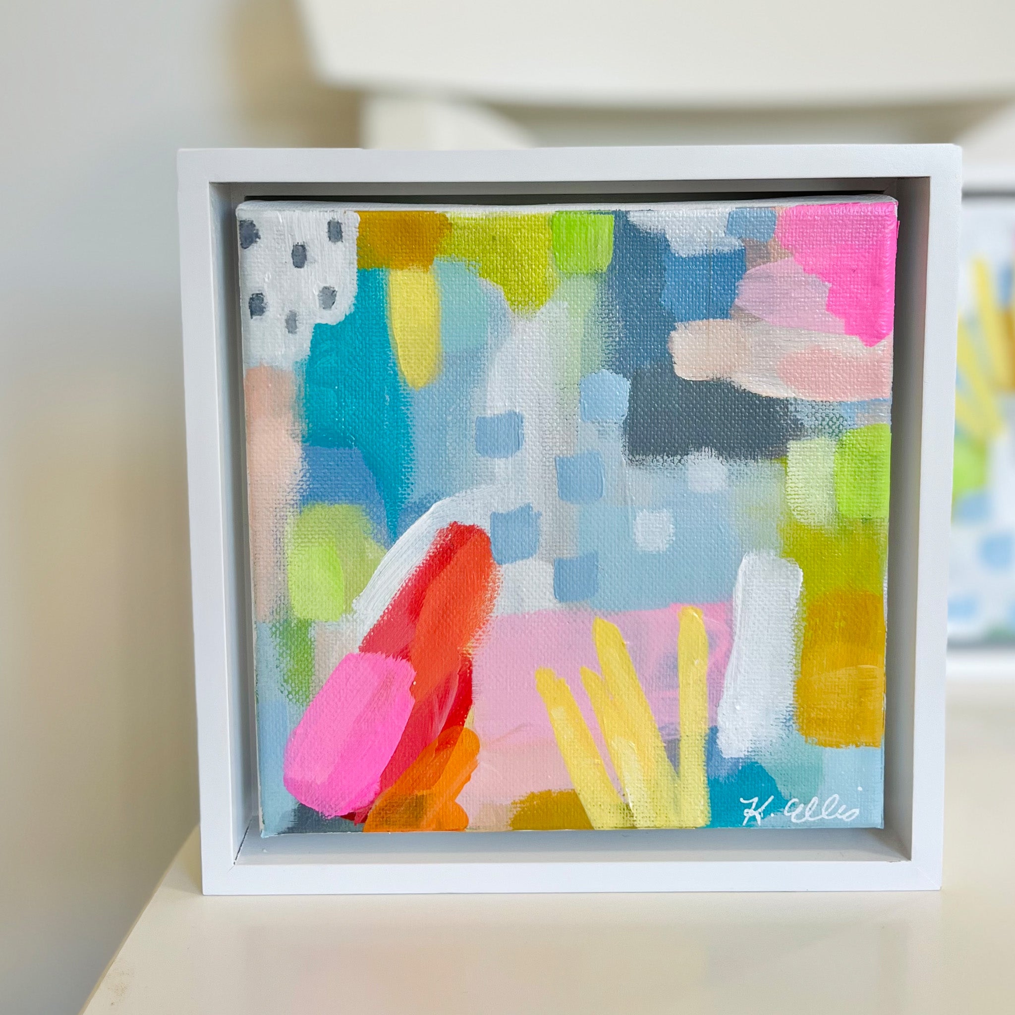 6 x 6 inch | Courage | Original Abstract Painting in Frame