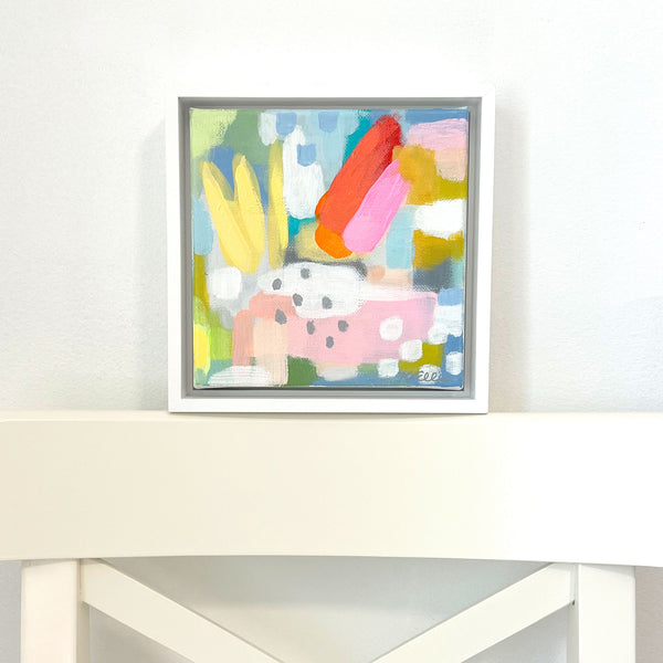 6 x 6 inch | Patience | Original Abstract Painting in Frame