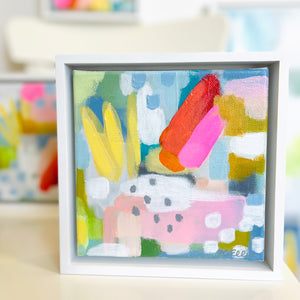 6 x 6 inch | Patience | Original Abstract Painting in Frame